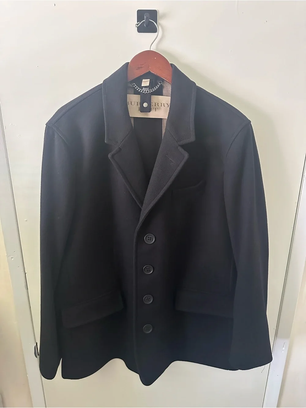 Burberry Men’s Black wool/cashmere Blend coat XXL